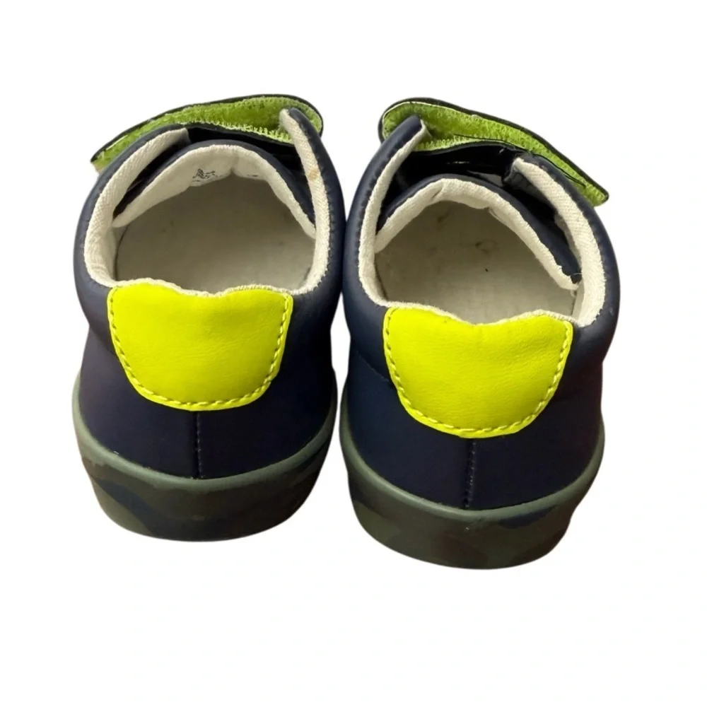 Mini Boden Kids Navy and Green Velcro Sneakers-Euro size 24 US size 7.5